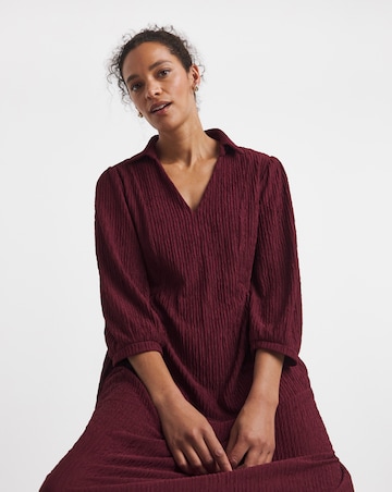 Textured Jersey Collared Dress