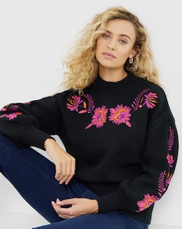 Joe Browns Stunning Florals Embroidered Jumper