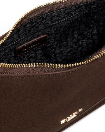 Dune Direction Real Suede Asymmetric Chain Detail Shoulder Bag