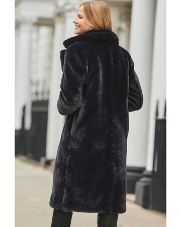 Sosandar Black Longline Faux Fur