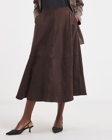 Suedette Midi Circle Skirt