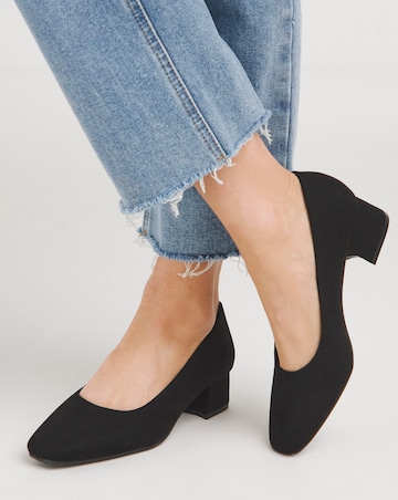 Orlia Flexi Sole Block Heel Court Shoes - Wide Fit (E)