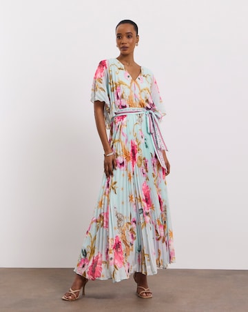 Joanna Hope Printed Pleated Maxi Dress