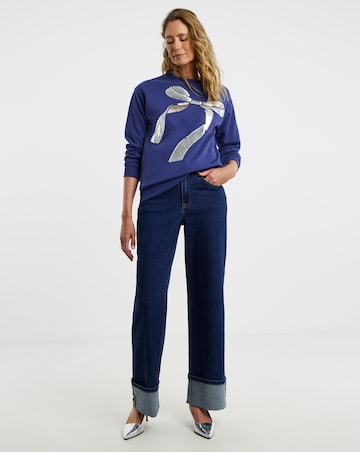 Placement Sequin Bow Sweatshirt