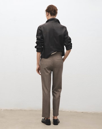Mango Cropped Tailored Pinstripe Trousers