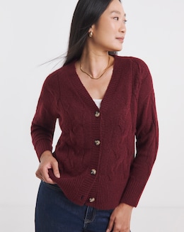 Cosy Yarn Wine Cable Cardigan