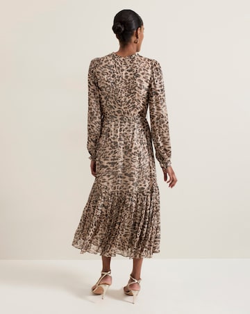 Phase Eight Eve Leopard Fil Coupe Print Midi Dress