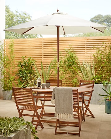 Charles Bentley Grey Wooden Parasol - 2.4m