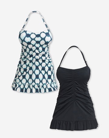 Value 2 Pack Ruched Bandeau Swimdresses