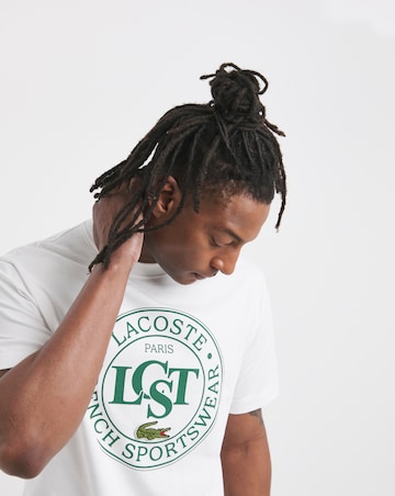 Lacoste Short Sleeve Tennis Graphic T-Shirt - White