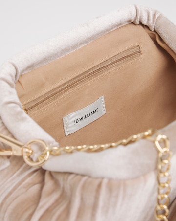 Velvet Bow Pleated Clutch Bag