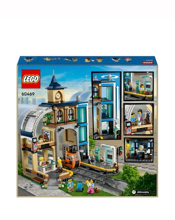 LEGO City Central Train Station Set for Fans of Construction Toys 60469