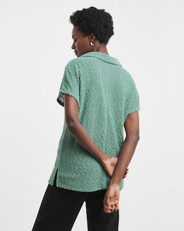 Popcorn Yarn Collared Top