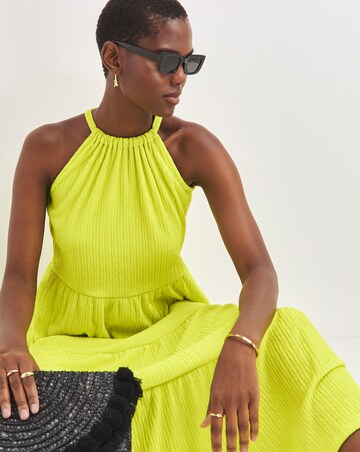 Textured Halter Maxi Dress