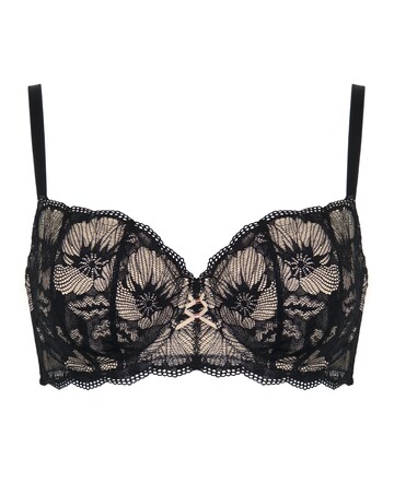 Pour Moi Atelier Lace Balcony Wired Non Pad Bra Black/Cosmetic