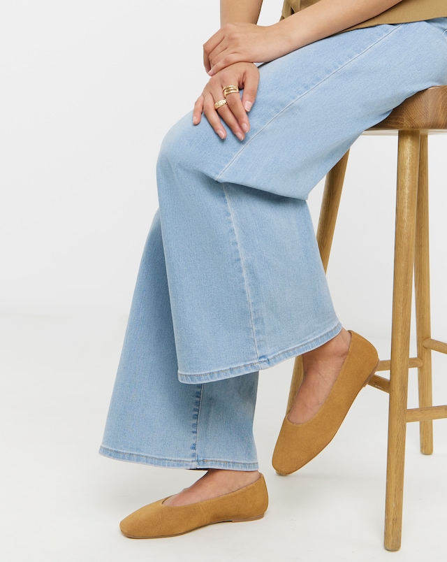 Alyssa Classic Suede Ballerinas - Wide Fit (E)