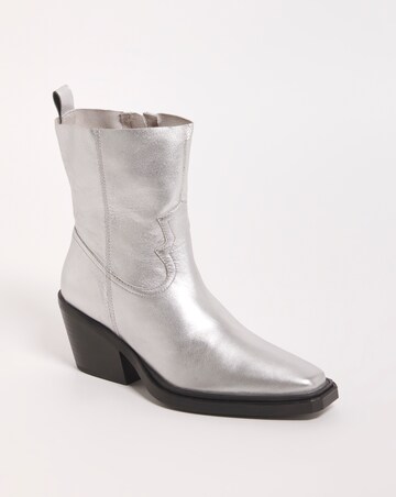 Rayla Leather Stretch Western Ankle Boots - Extra Wide Fit (EEE)