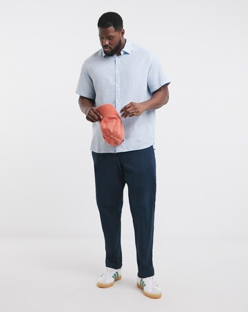 Jack & Jones Breeze Short Sleeve Linen Shirt - Blue