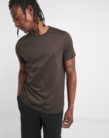 Premium Mercerised Supima Cotton T-Shirt Long Length- Chocolate