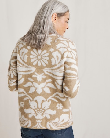 Julipa Contrast Stitch Jacquard Cardigan