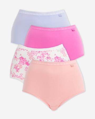 Slimma (4 Pack) Full Brief Knickers Pastel Floral