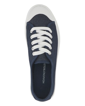 Heavenly Soles Canvas Lace Up Shoes Extra Wide EEE Fit