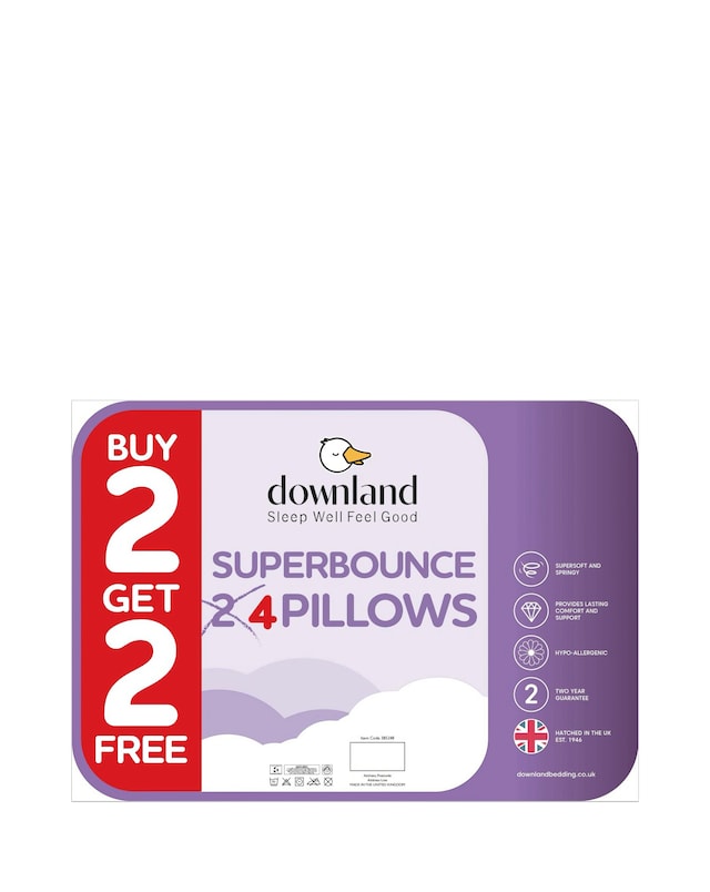 Downland Superbounce Pack of 4 Pillows