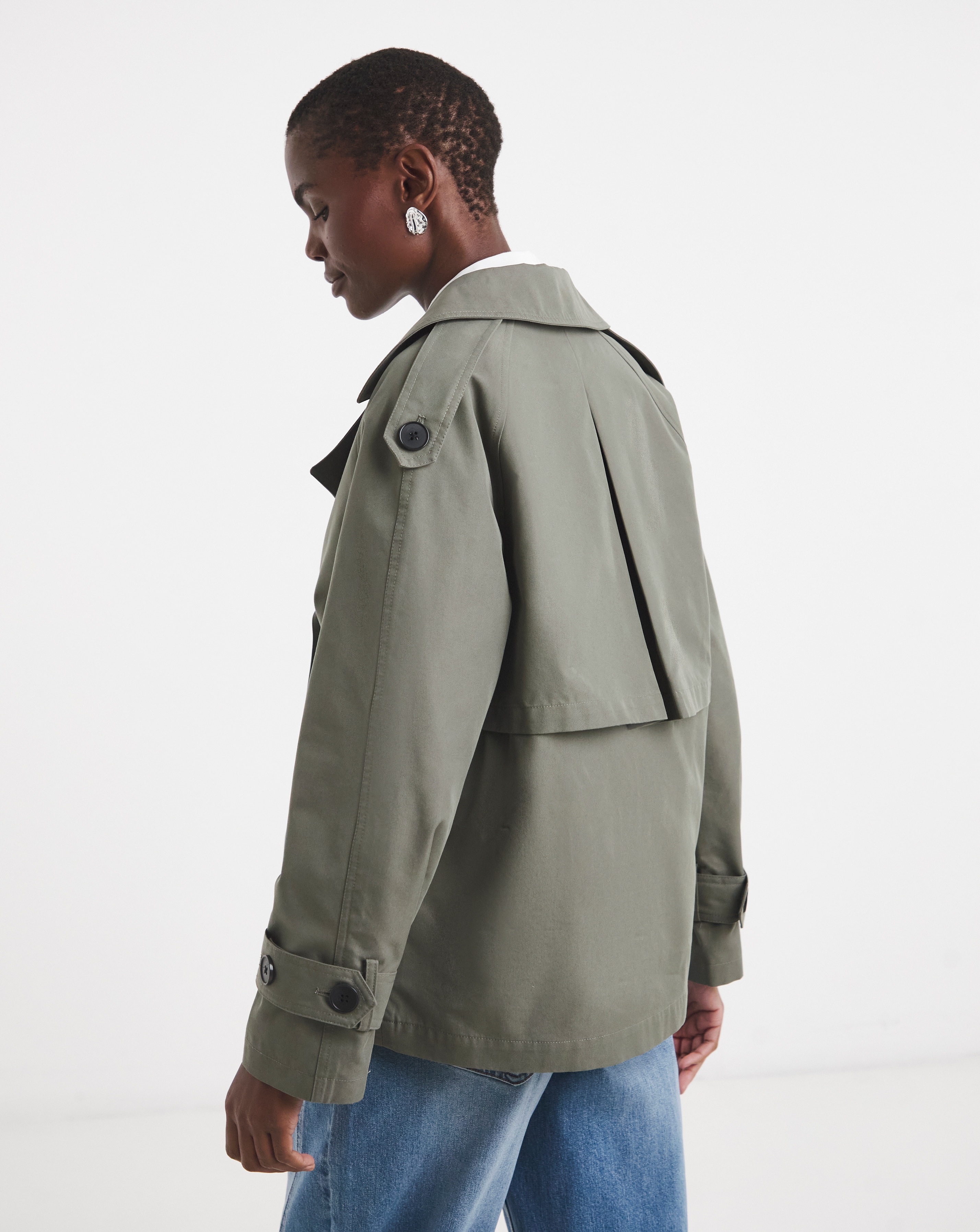 Anthology Khaki Short Trench Coat | JD Williams