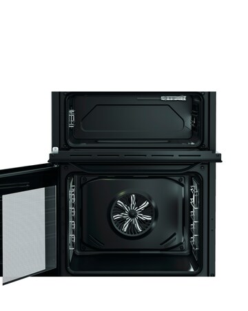 Hotpoint HTE6VDCB1 60cm Electric Twin Cooker with Multiflow - Black + Install