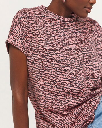 Longline Short Sleeve Curved Hem Top