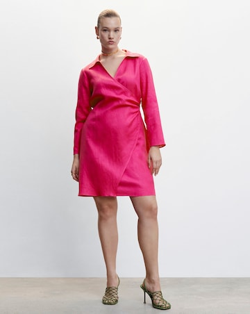 Mango Linen Wrap Dress