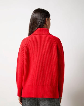 Ro&Zo Red Ribbed High Neck Jumper