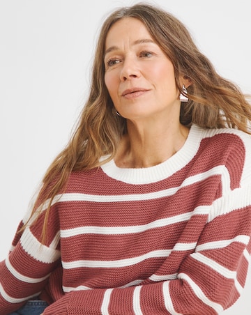 Pink Stripe Crew Neck Jumper