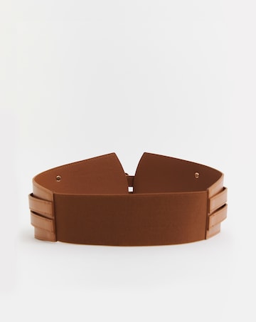 Tan Double Buckle Waist Corset Belt