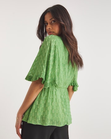 Joanna Hope Metallic Dobby Blouse