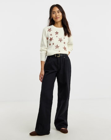 Ivory Sequin Star Jumper