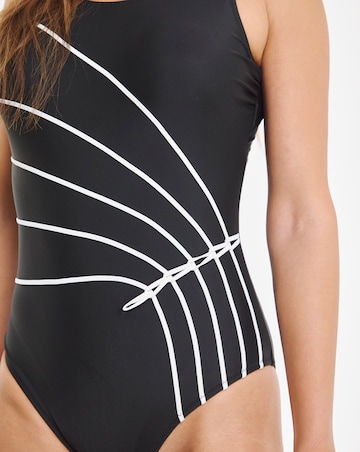 Sports Mono Piping Swimsuit