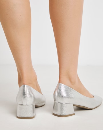 Heavenly Soles Catherine Low Block Heel Court Shoes - Extra Wide Fit (EEE)