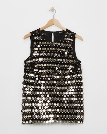 Joanna Hope Sequin Shell Top