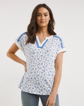 Julipa Lace Notch Neck Top