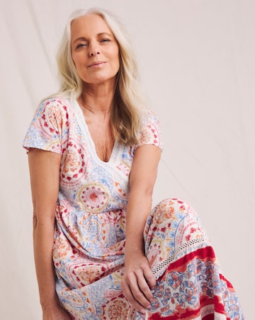 Julipa Border Print Pure Cotton Midi Dress