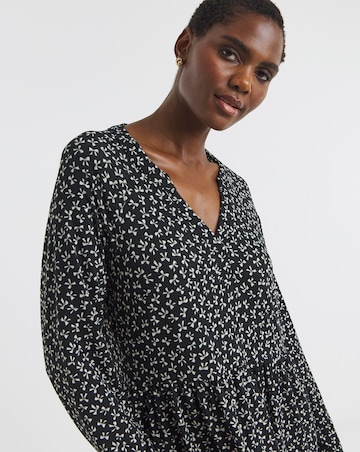 Soft Touch Long Sleeve Notch Neck Dress