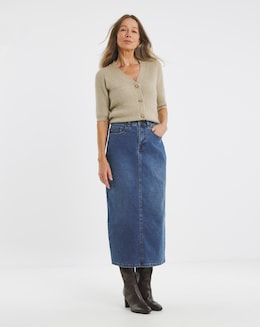 24/7 Mid Blue Maxi Skirt