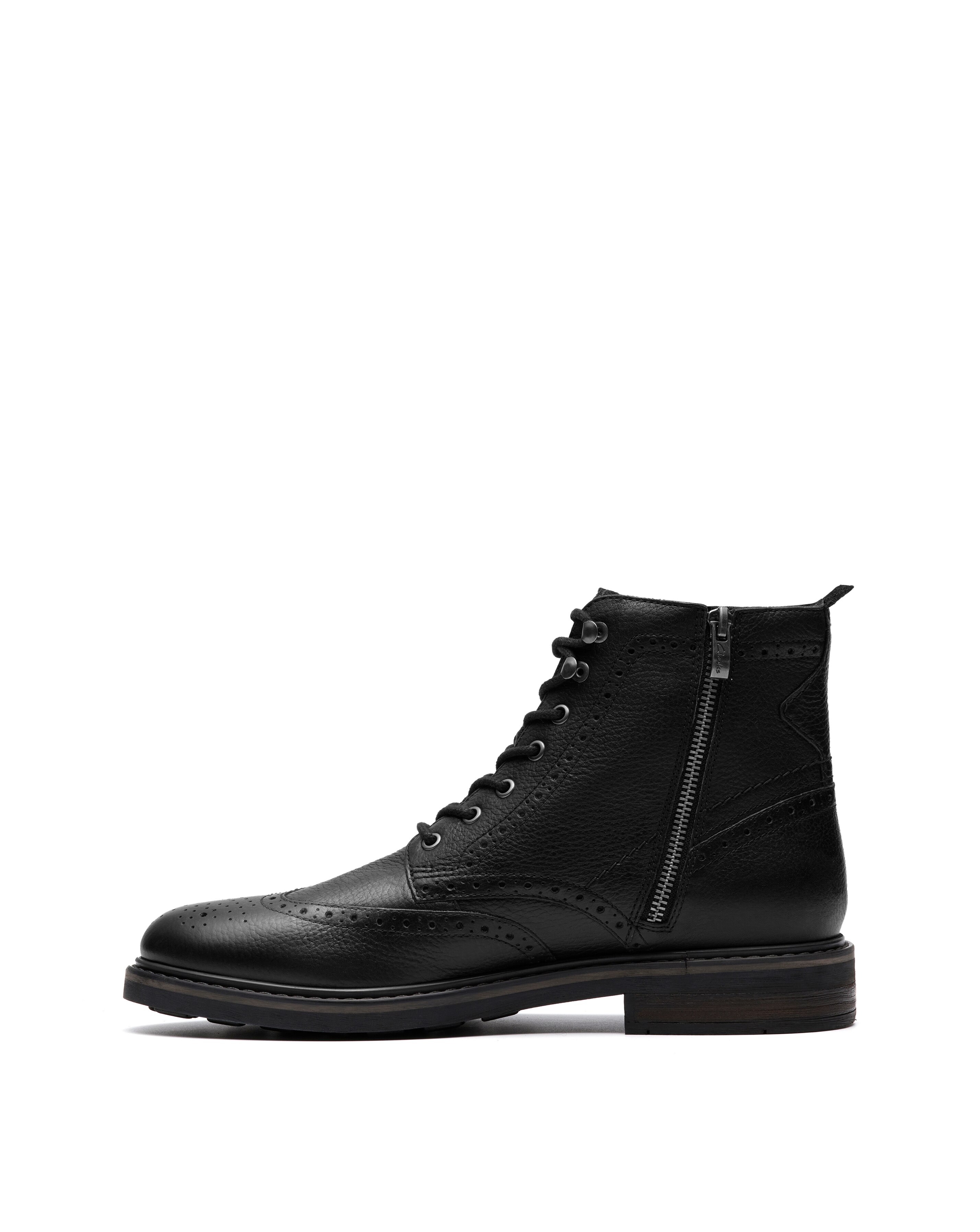 Clarks Newford Lacebt Boots - Black Leather | JD Williams