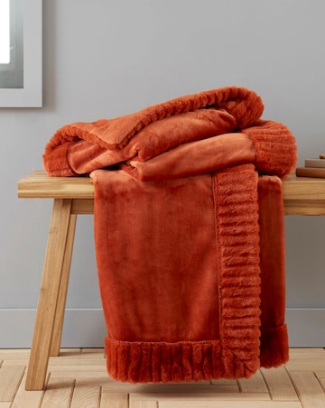 Catherine Lansfield Velvet Faux Fur Cosy Throw