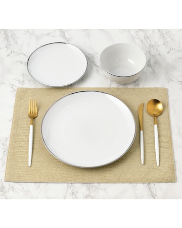 Waterside Platinum 12 Piece Dinner Set