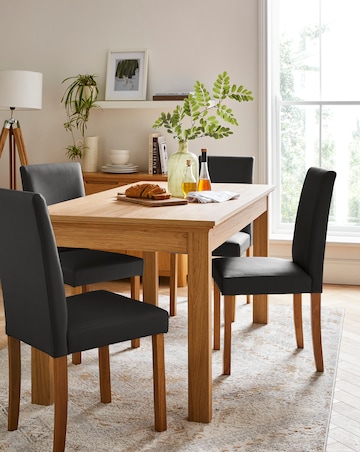 Julipa Ashford Table with 4 Ava Faux Leather Chairs