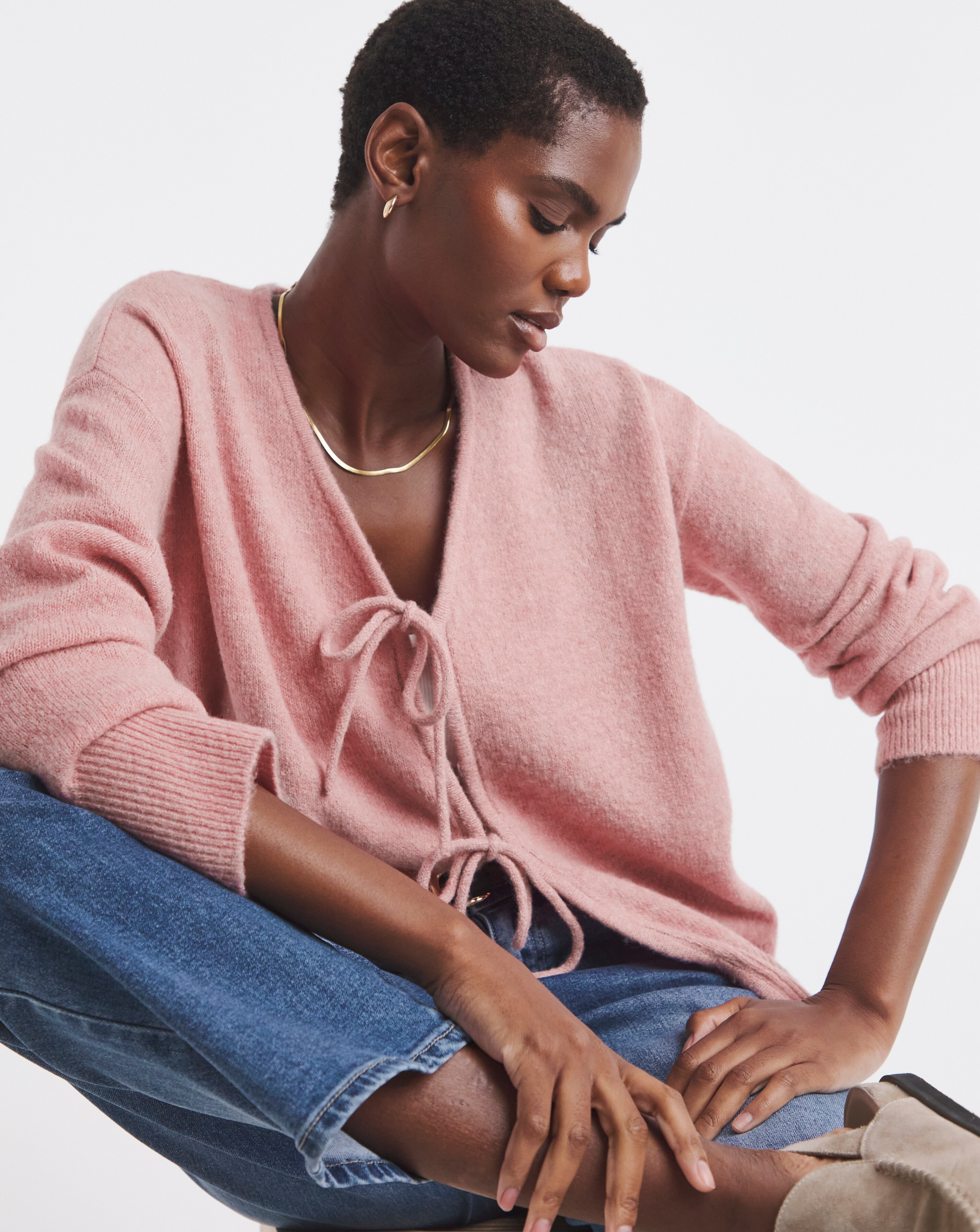 Terracotta Tie Front Longline Cardigan | JD Williams