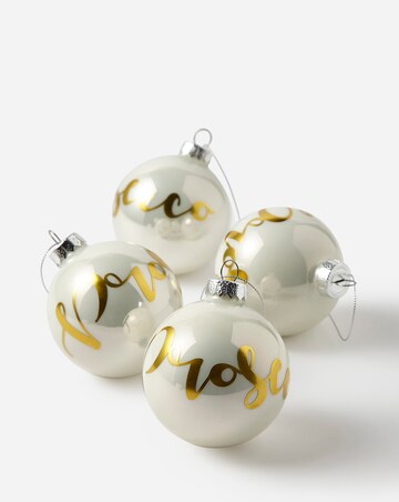 Prosecco Glass Baubles - Set of 4