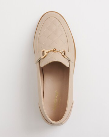 Cushion Walk Beige Quilted Loafers- Wide Fit (E)